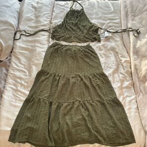 ASOS Olive Green Maxi Skirt